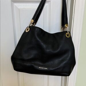 Michael Kors Black Pebbled Leather Shoulder Bag